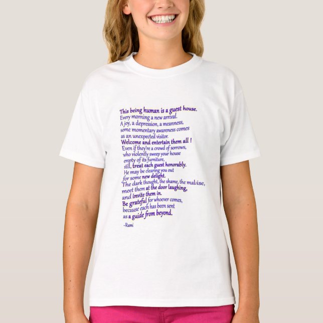 Camiseta Rumi: el ser humano es una pensión (Anverso)