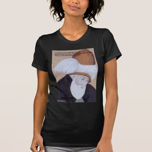 Camiseta Rumi "Obstáculos Del Amor" Cita En Regalos Cartas  (Anverso)