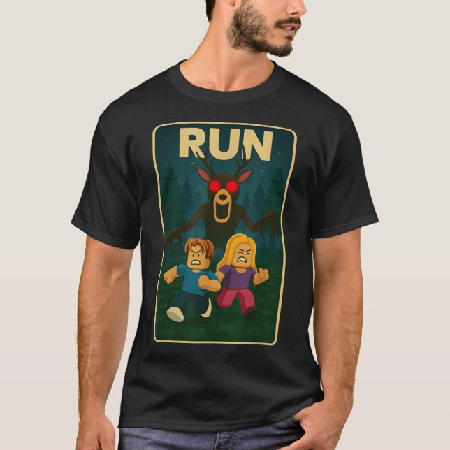 Camiseta Run 99 Nights Halloween Gamer Deer inhe Forest (Anverso)