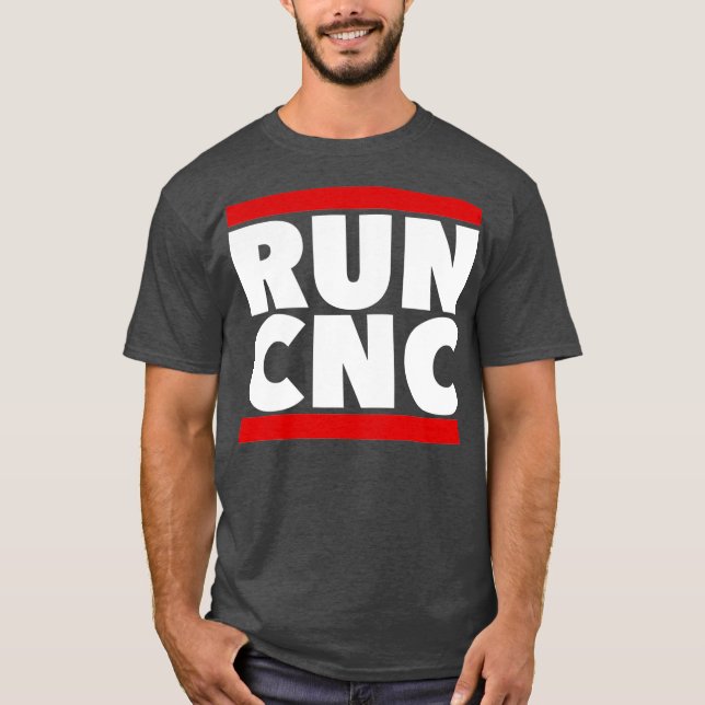Camiseta RUN CNC shirt ingeniero ingeniero divertido Gcode  (Anverso)