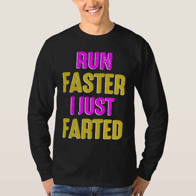 Camiseta Run Faster I Just Farted Running Sport Triathlon M (Anverso)