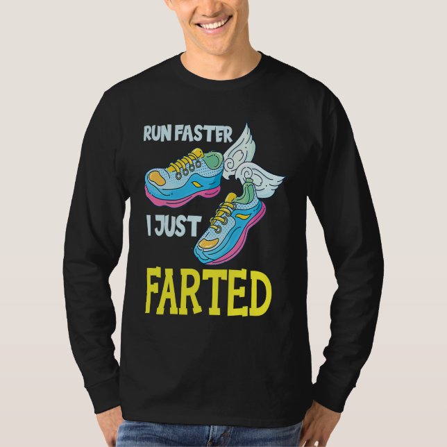 Camiseta Run Faster I Just Farted Running Sport Triathlon M (Anverso)