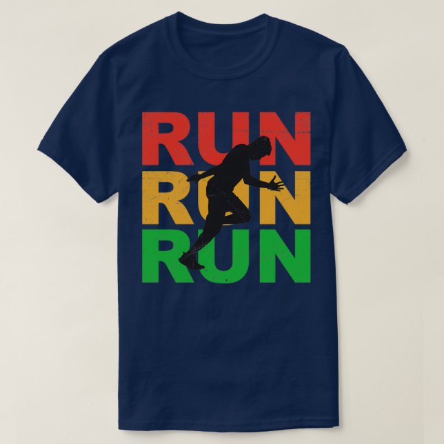 Camiseta Run Run Run Marathon Jogger Runner Gift Idea (Diseño del anverso)