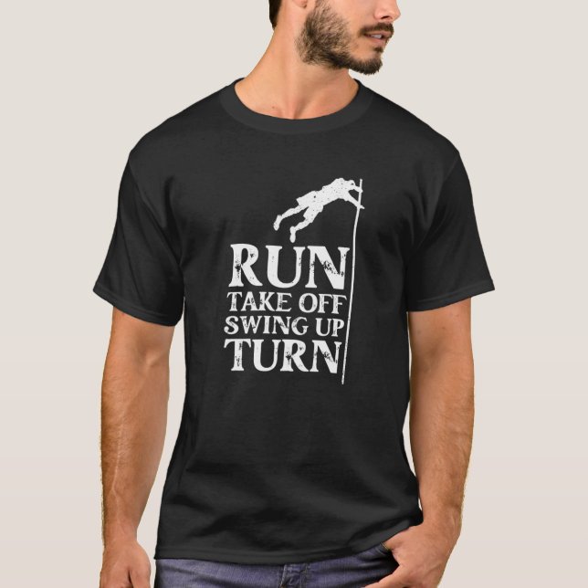 Camiseta Run Take Off Swing Up Turn Pole Vault Manual (Anverso)
