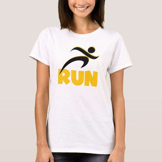 Camiseta RUN Yellow Fitness Running Athletic (Anverso)