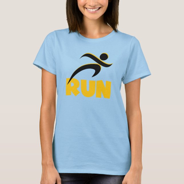 Camiseta RUN Yellow Fitness Running Athletic (Anverso)