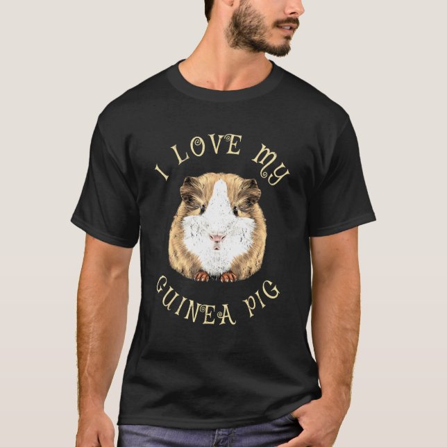 Camiseta Ruña que amo a mi cerdo guineano angustiado (Anverso)