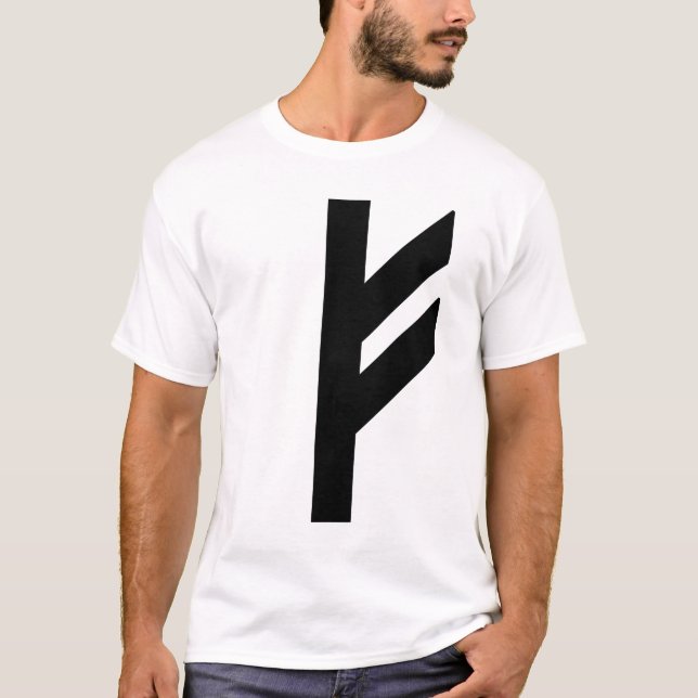 Camiseta Rune Fehu (negro) (Anverso)