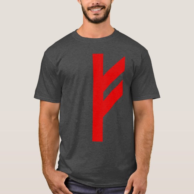 Camiseta Rune Fehu (rojo) (Anverso)