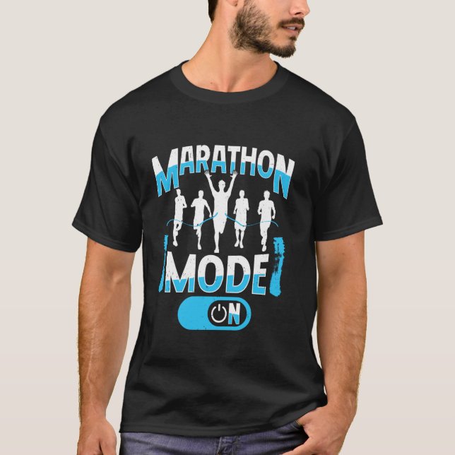 Camiseta Runner MARATHON MODE ON Running Funny Marathon (Anverso)