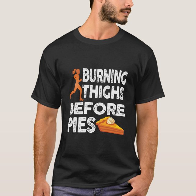 Camiseta Running Burning Thighs Before Pies Runner (Anverso)