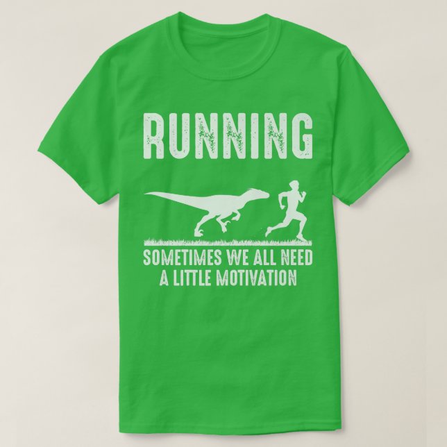 Camiseta Running Funny Motivation Dinosaur Run Chasing Nerd (Diseño del anverso)