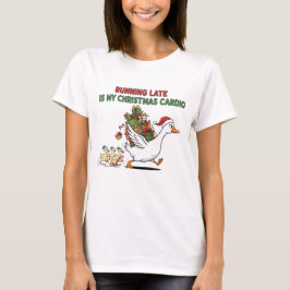 Camiseta Running Late Is My Christmas Cardio – Funny Goose