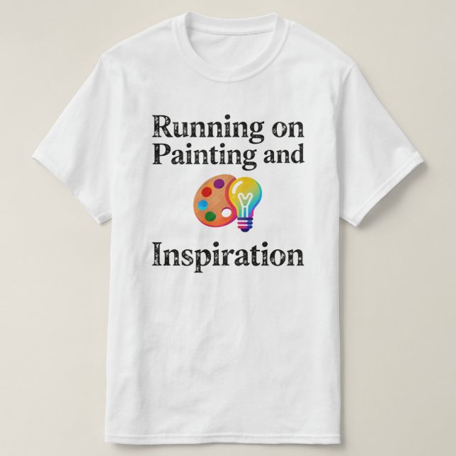 Camiseta Running on Painting and Inspiration Motivational (Diseño del anverso)