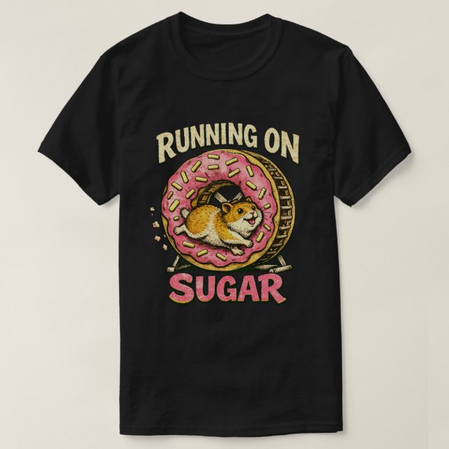 Camiseta “Running on Sugar” Hyper Hamster design  (Diseño del anverso)