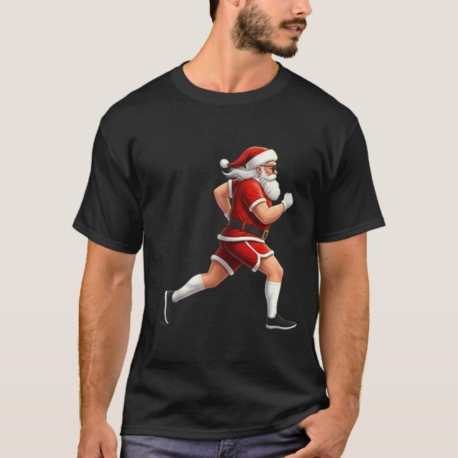 Camiseta Running Santa Christmas Graphic Runner Run Maratho (Anverso)