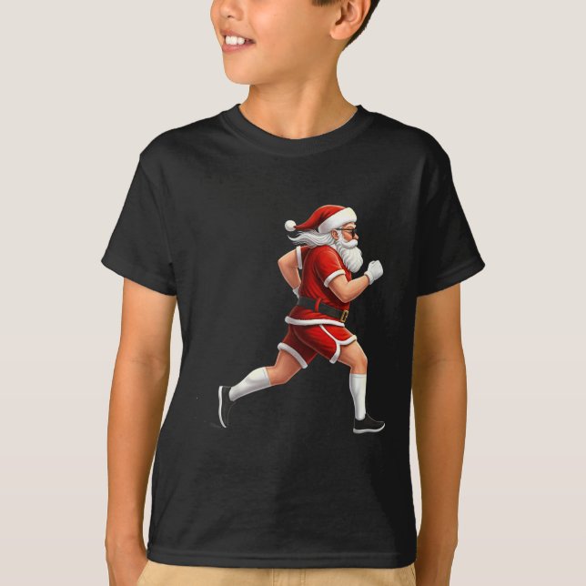 Camiseta Running Santa Christmas Graphic Runner Run Maratho (Anverso)