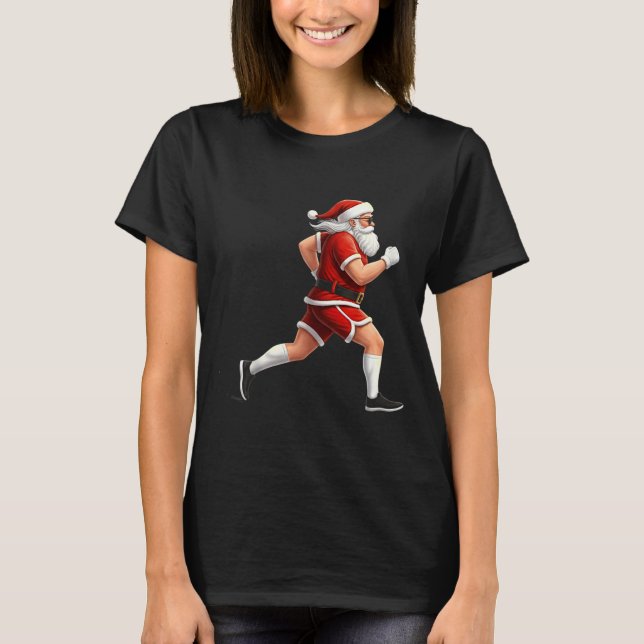 Camiseta Running Santa Christmas Graphic Runner Run Maratho (Anverso)
