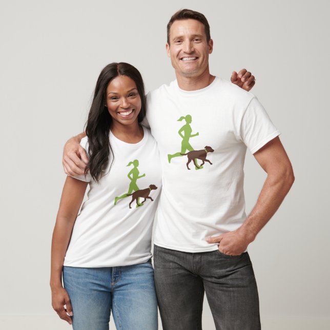Camiseta running with dog (lime/choc) (Unisexo)