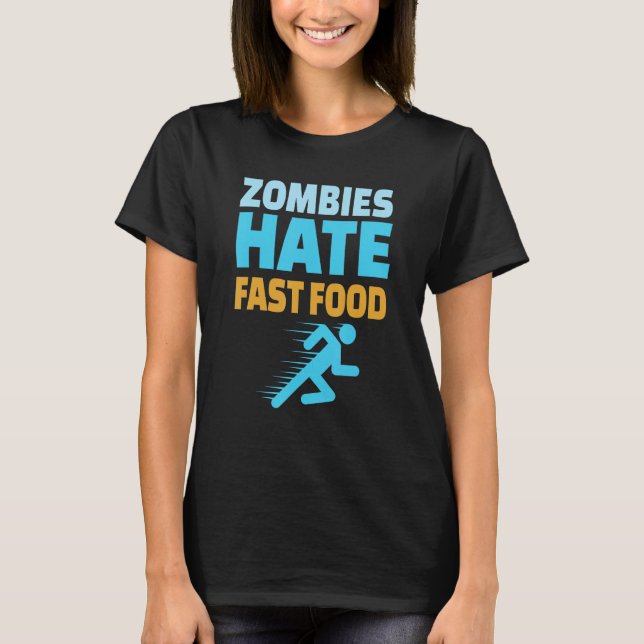 Camiseta Running Zombies Hate Fast Food  Marathon Runner (Anverso)