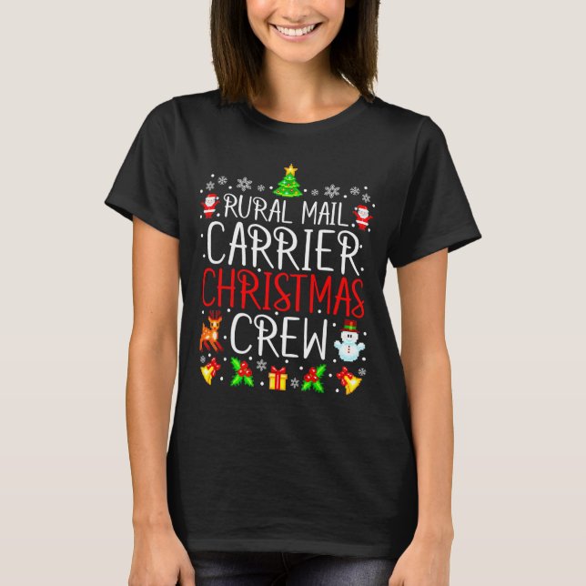 Camiseta Rural Mail Carrier Christmas Crew Matching Xmas Ma (Anverso)