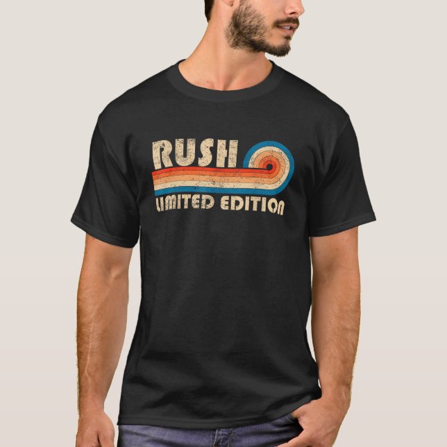 Camiseta RUSH Apellidos Retro Vintage Reunio de cumpleaños  (Anverso)