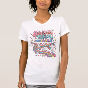 Camiseta Rush de Azúcar Unicornio Unicornio Kawaii Arte del