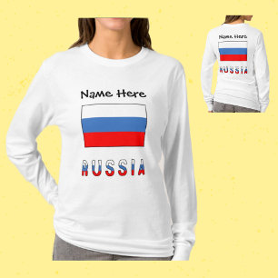 Camiseta Rusia Bandera Rusa Negra Personalización 