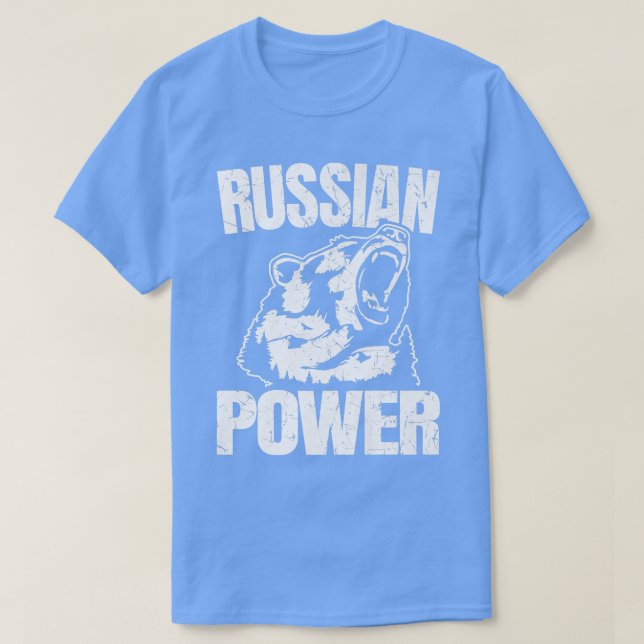 Camiseta Rusia: El poder del oso dice la construcción del c (Diseño del anverso)