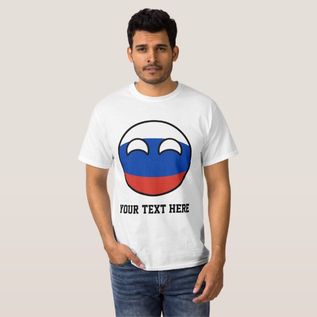 Camiseta Rusia Geeky que tiende divertida Countryball (Anverso completo)