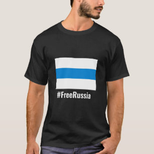 Camiseta Rusia Libre - Inglés - Bandera Blanca Azul Blanca