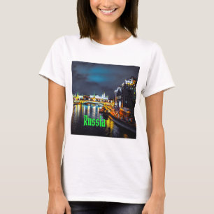 Camiseta Rusia o Federación Rusa Moscú de noche