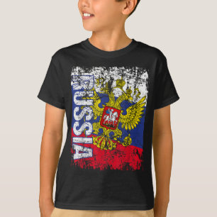 Camiseta RUSIA: Vintage de bandera rusa con problemas RUSIA