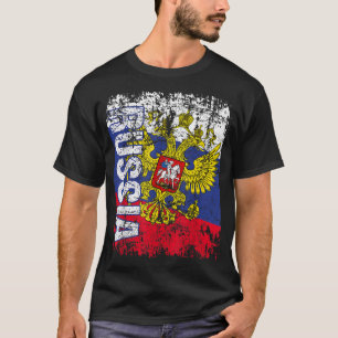 Camiseta RUSIA: Vintage de bandera rusa con problemas RUSIA
