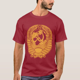 Camiseta Ruso del vintage de la guirnalda del escudo de