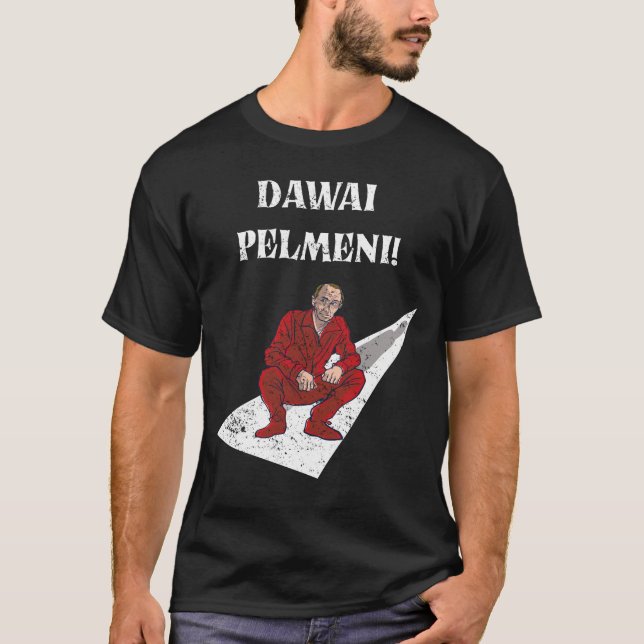 Camiseta rusos acosan a Putin ruso-alemán (Anverso)