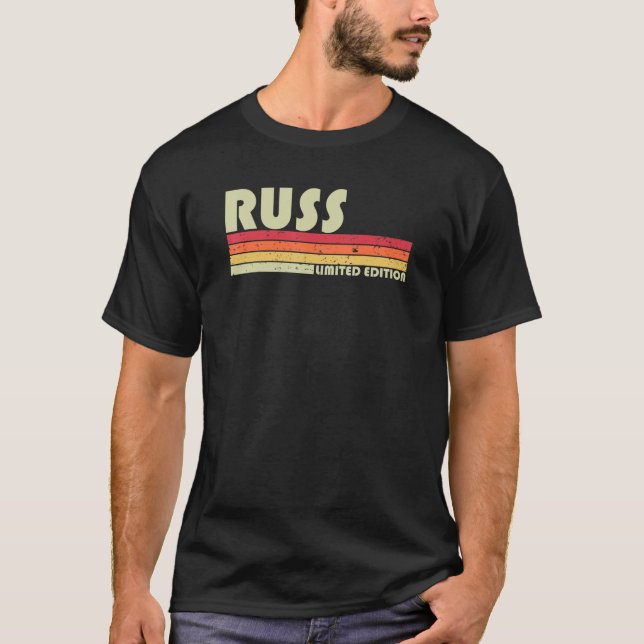 Camiseta RUSS Nombre de regalo Personalizado Funny Retro Vi (Anverso)