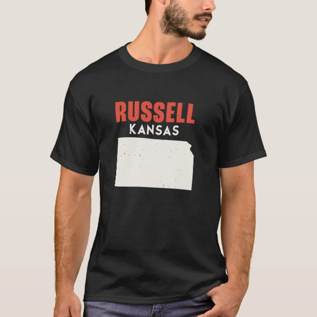 Camiseta Russell Kansas USA State America Travel Kansan (Anverso)