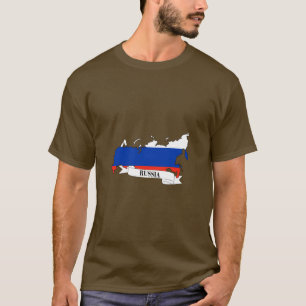 Camiseta  Russia flag map