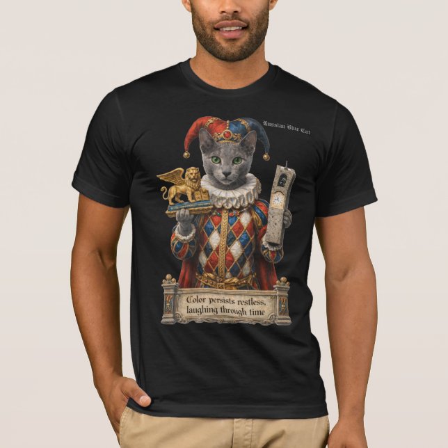 Camiseta Russian Blue Arlequin Cat (Anverso)