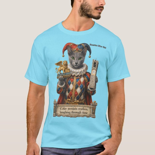 Camiseta Russian Blue Arlequin Cat (Anverso)
