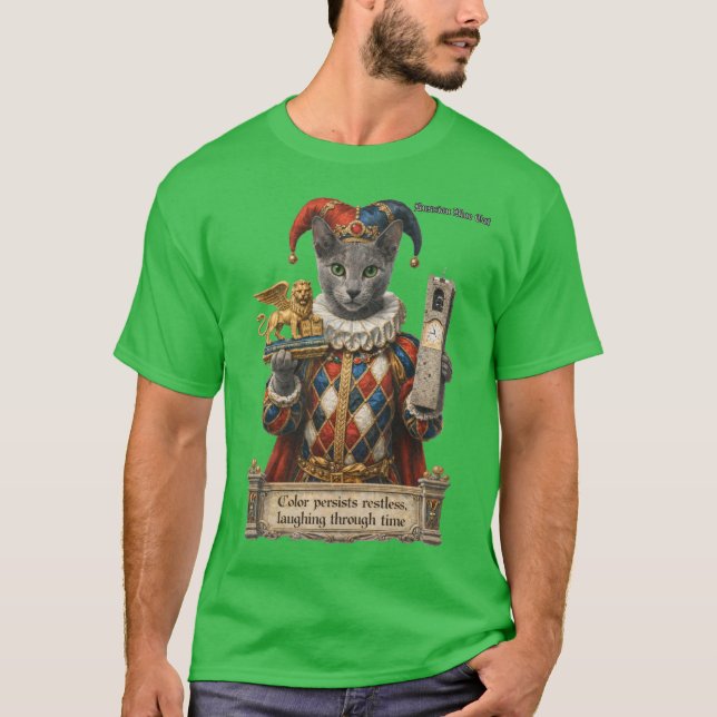 Camiseta Russian Blue Arlequin Cat (Anverso)
