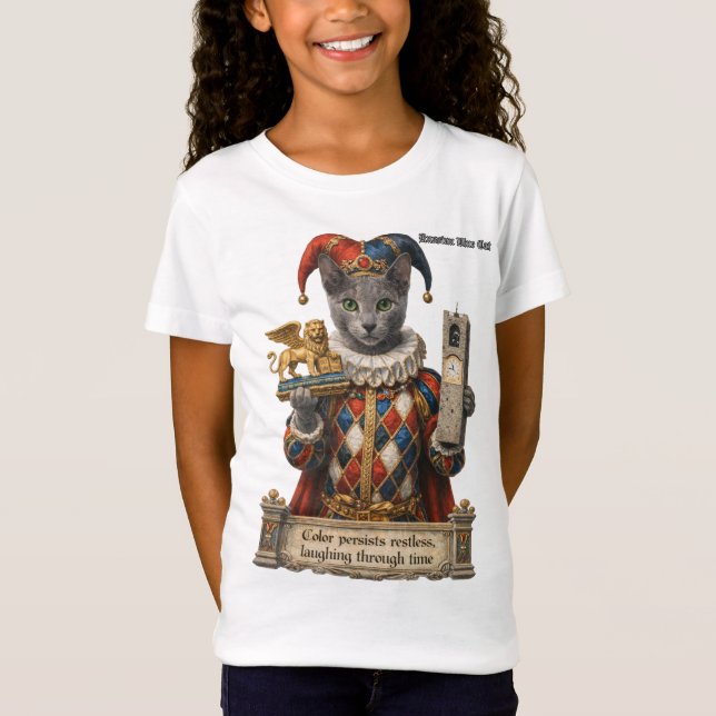 Camiseta Russian Blue Arlequin Cat (Anverso)