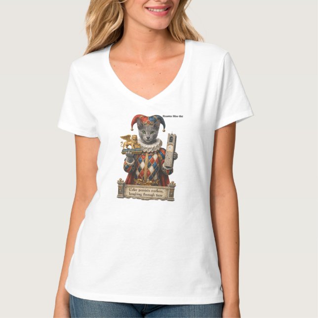 Camiseta Russian Blue Arlequin Cat (Anverso)
