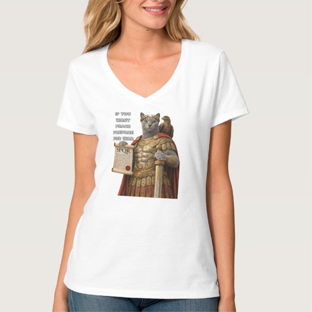 Camiseta Russian Blue Caesar Cat (Anverso)
