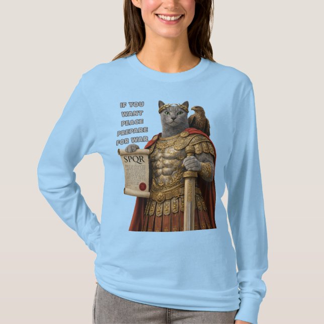 Camiseta Russian Blue Caesar Cat (Anverso)