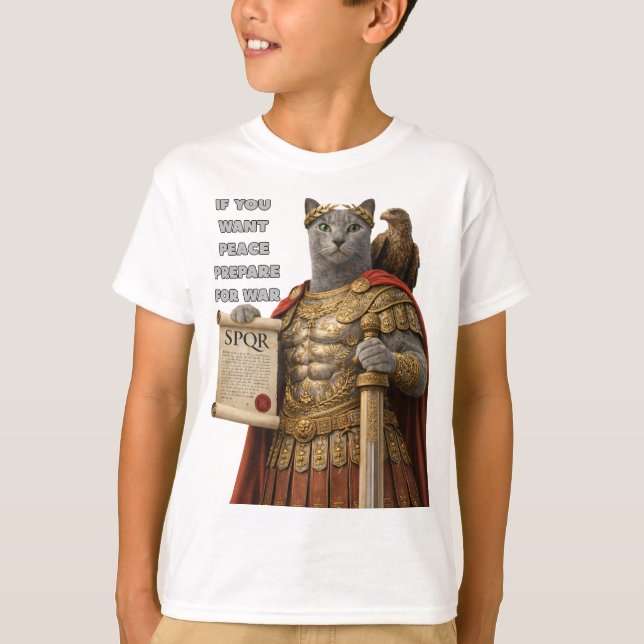 Camiseta Russian Blue Caesar Cat (Anverso)