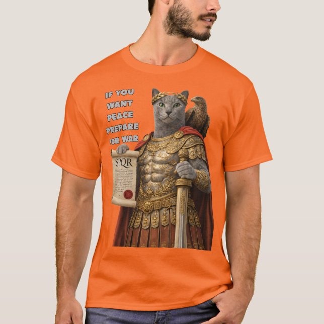 Camiseta Russian Blue Caesar Cat (Anverso)