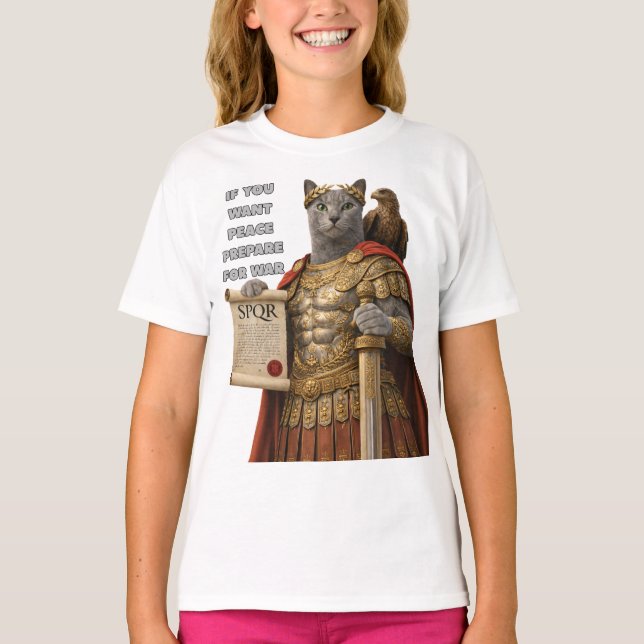 Camiseta Russian Blue Caesar Cat (Anverso)