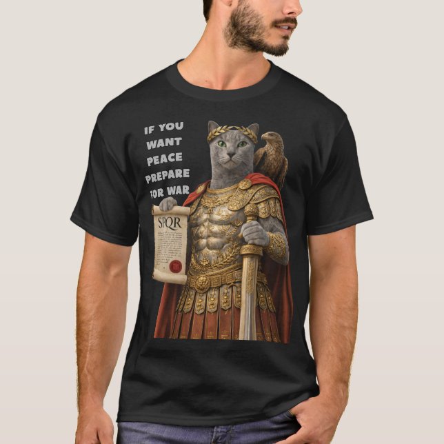 Camiseta Russian Blue Caesar Cat (Anverso)